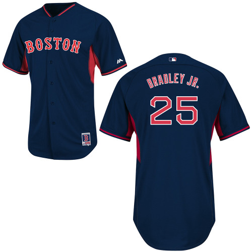 Jackie Bradley Jr #25 MLB Jersey-Boston Red Sox Men's Authentic 2014 Road Cool Base BP Navy Baseball Jersey